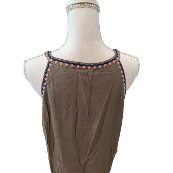 THML Embroidered Sleeveless Mini Dress Olive Green Plus Size 2X - Picture 4 of 6